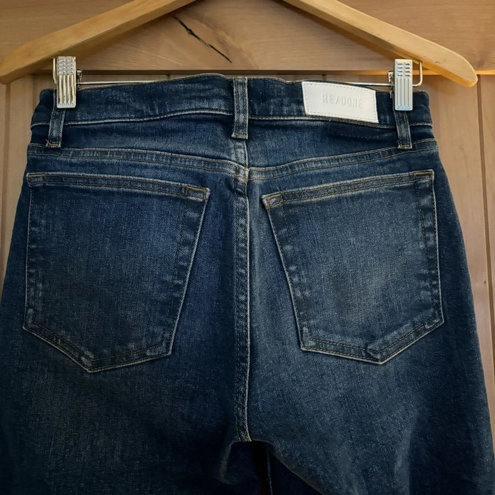 RE/DONE 70s Mid Rise Stove Pipe Jeans Royal Fade Size 27